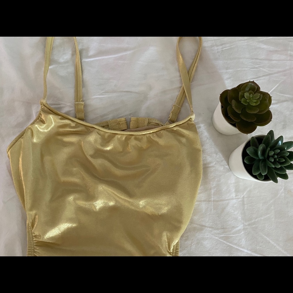 Shimmering Gold One Piece Bathing Suit~